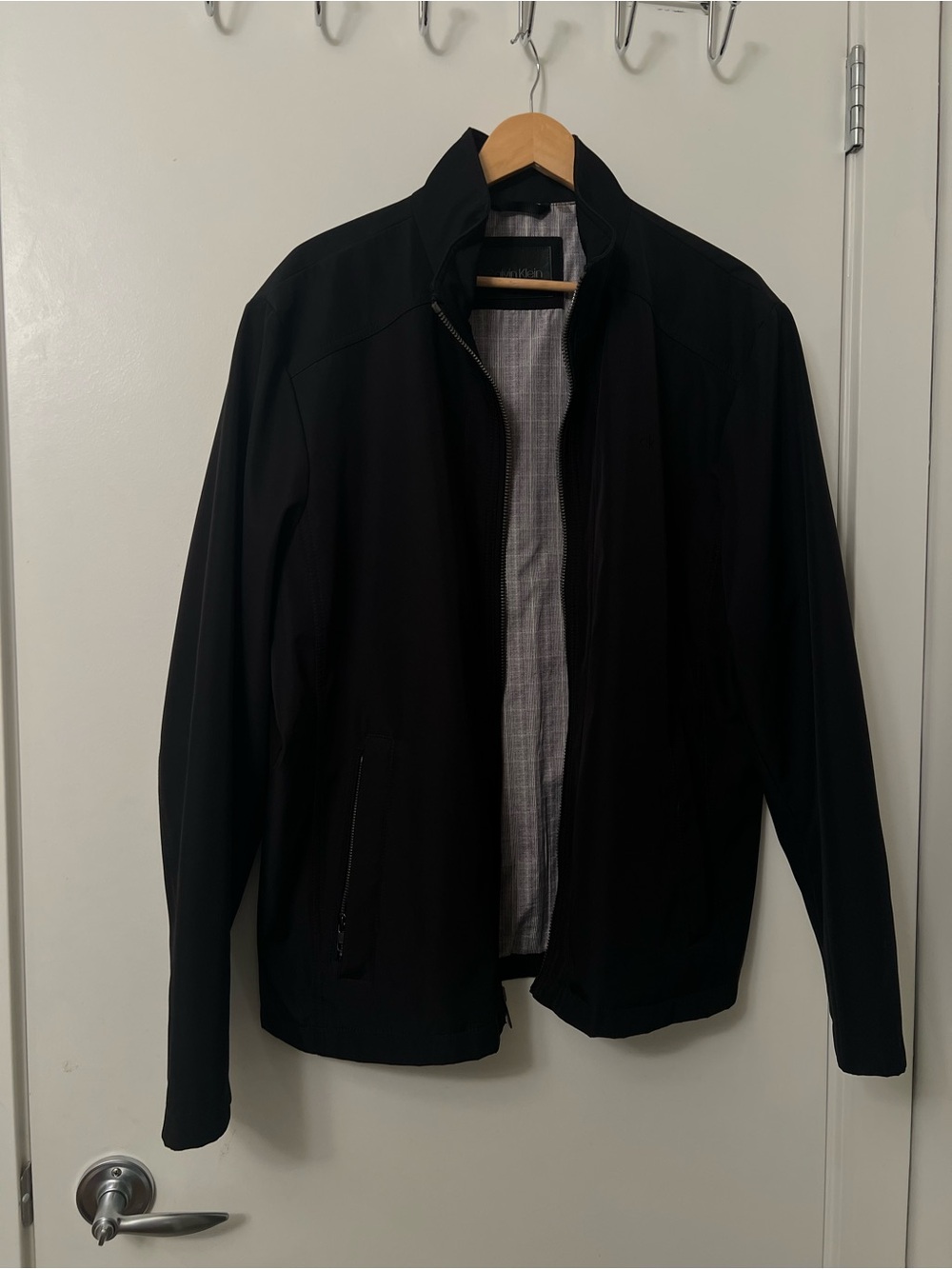 Calvin Klein Lightweight Zip‑Front Jacket – Black, Size Large - Picture 5 of 12